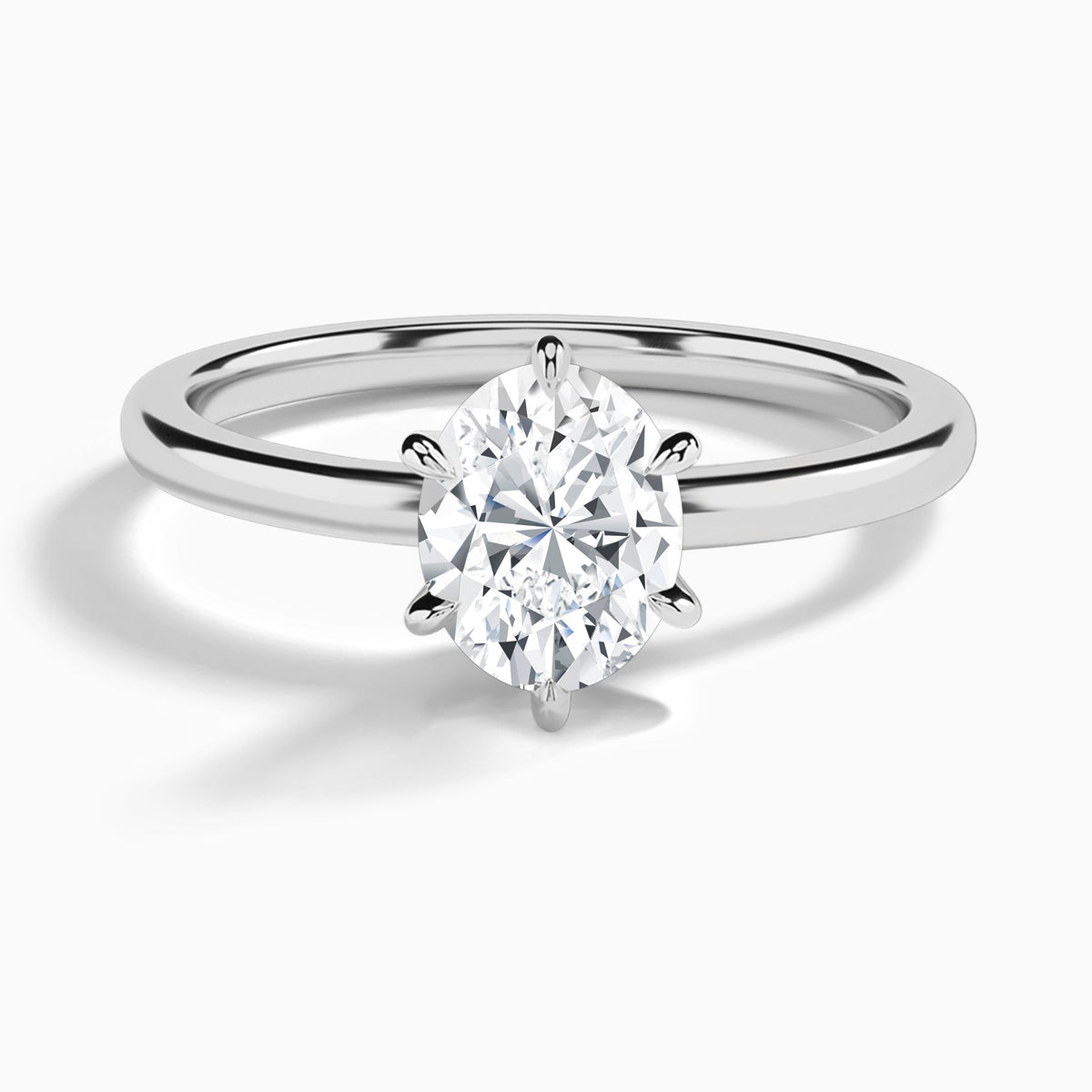 Oval Myra Solitaire Lab Diamond Engagement Ring In 14K White Gold - Lucenjuri