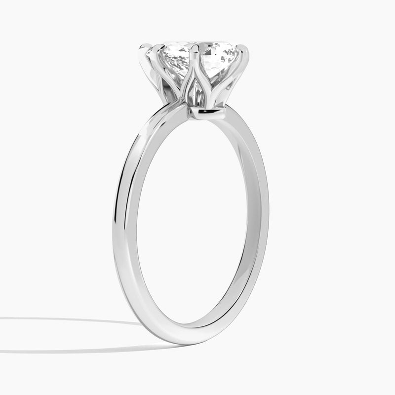 Pear Myra Solitaire Lab Diamond Engagement Ring In 14K White Gold, Angle View