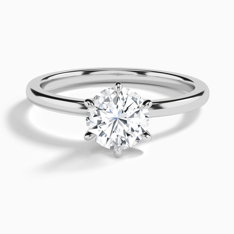 Round Myra Solitaire Lab Diamond Engagement Ring In 14K White Gold - Lucenjuri