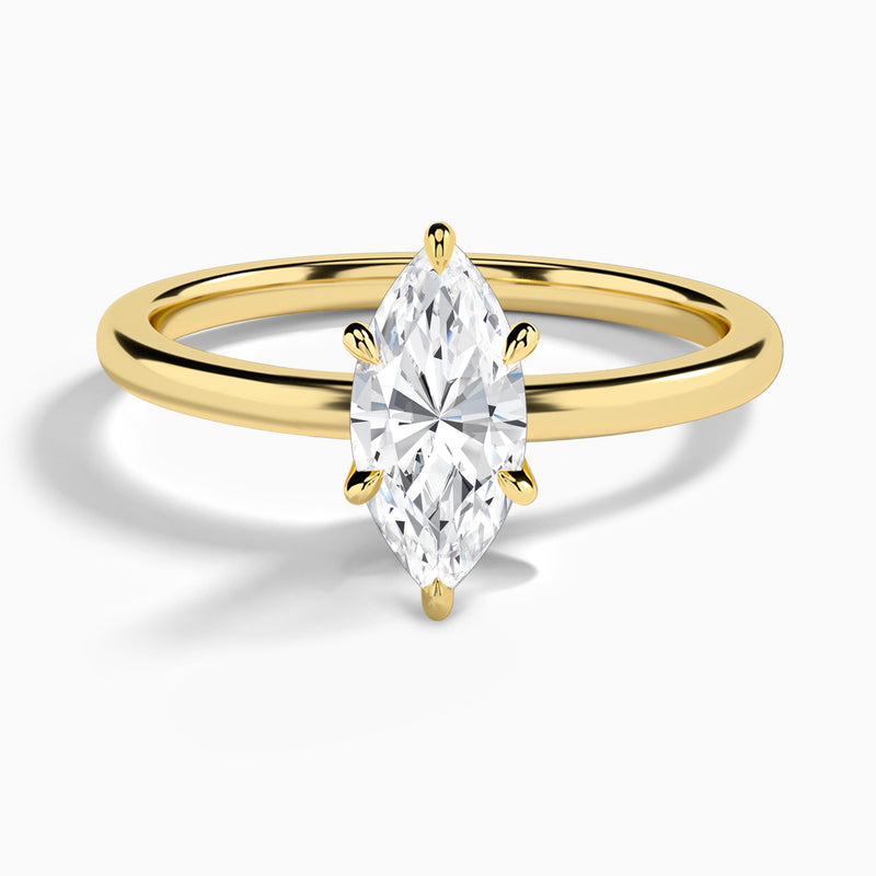 Marquise Myra Solitaire Lab Diamond Engagement Ring In 14K Yellow Gold - Lucenjuri