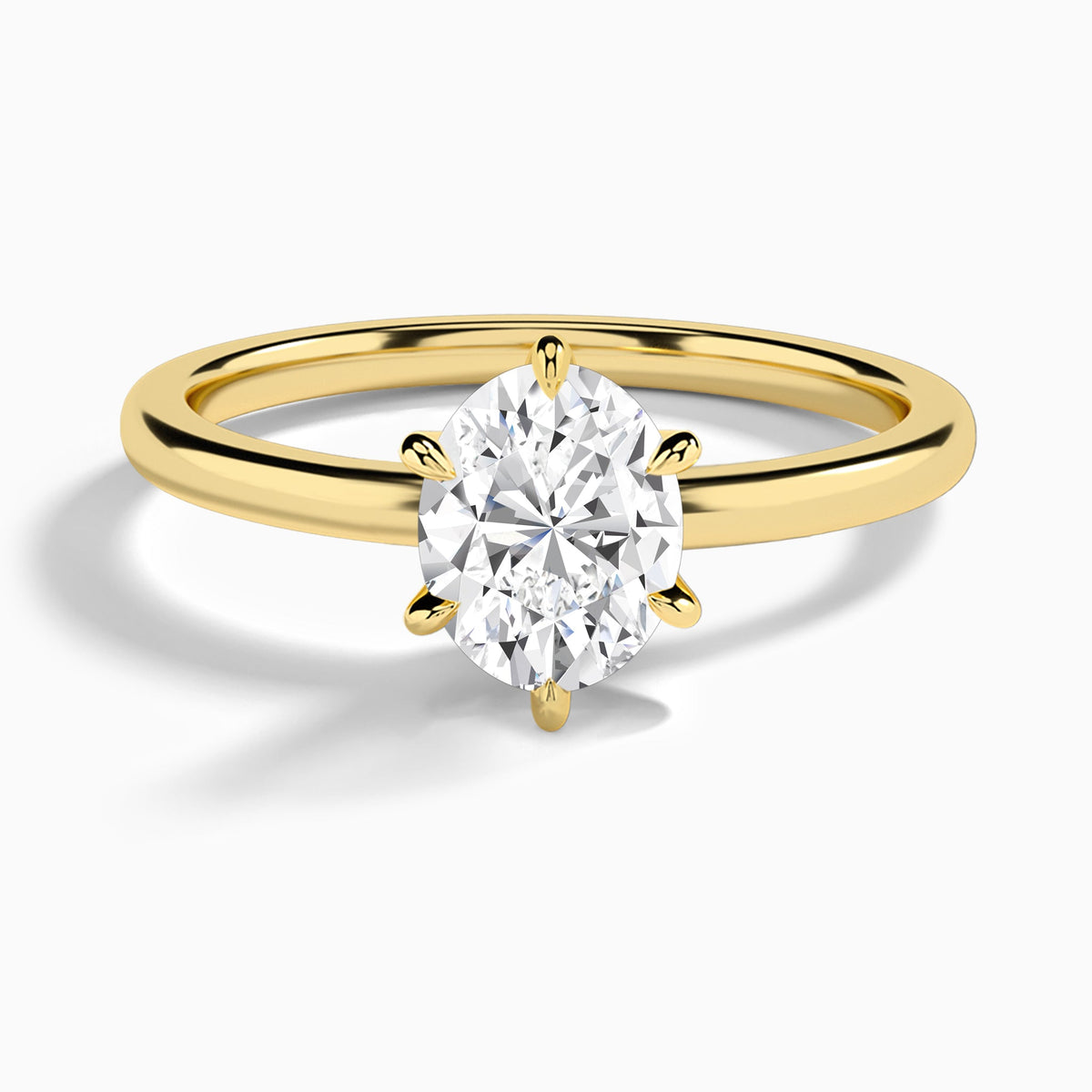 Oval Myra Solitaire Lab Diamond Engagement Ring In 14K Yellow Gold - Lucenjuri