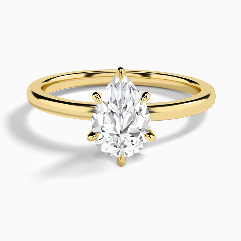 Pear Myra Solitaire Lab Diamond Engagement Ring In 14K Yellow Gold - Lucenjuri