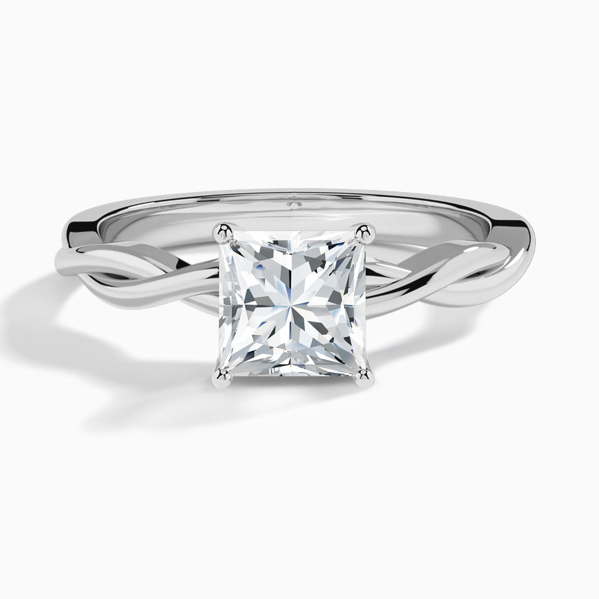 Princess Twisted Vine Lab Grown Diamond Engagement Ring In Platinum - Lucenjuri
