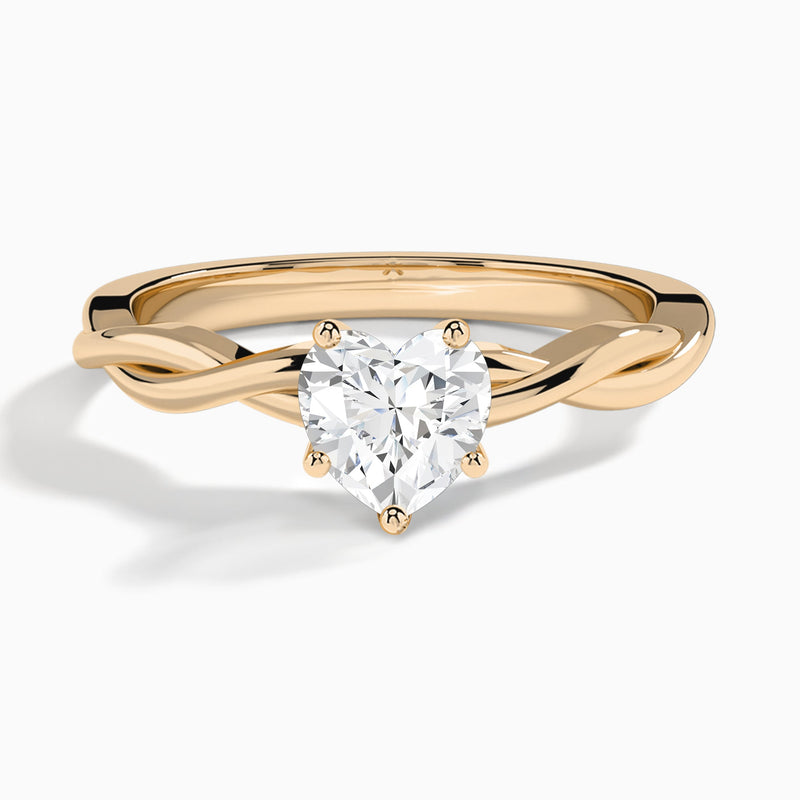 Heart Twisted Vine Lab Grown Diamond Engagement Ring In 14K Rose Gold - Lucenjuri