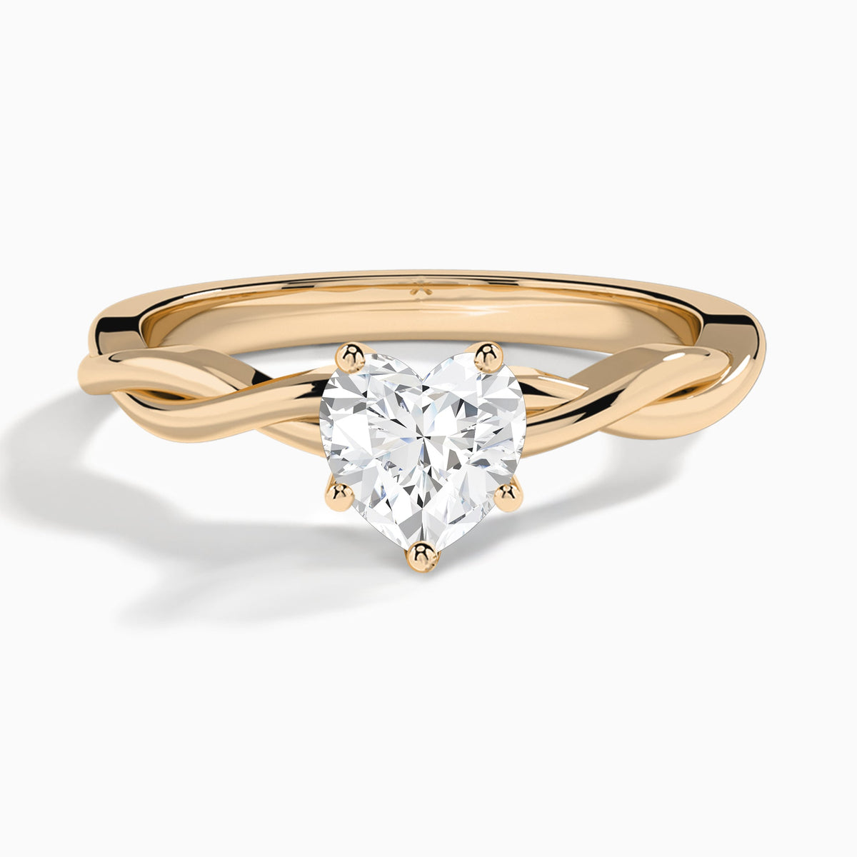 Heart Twisted Vine Lab Grown Diamond Engagement Ring In 14K Rose Gold - Lucenjuri
