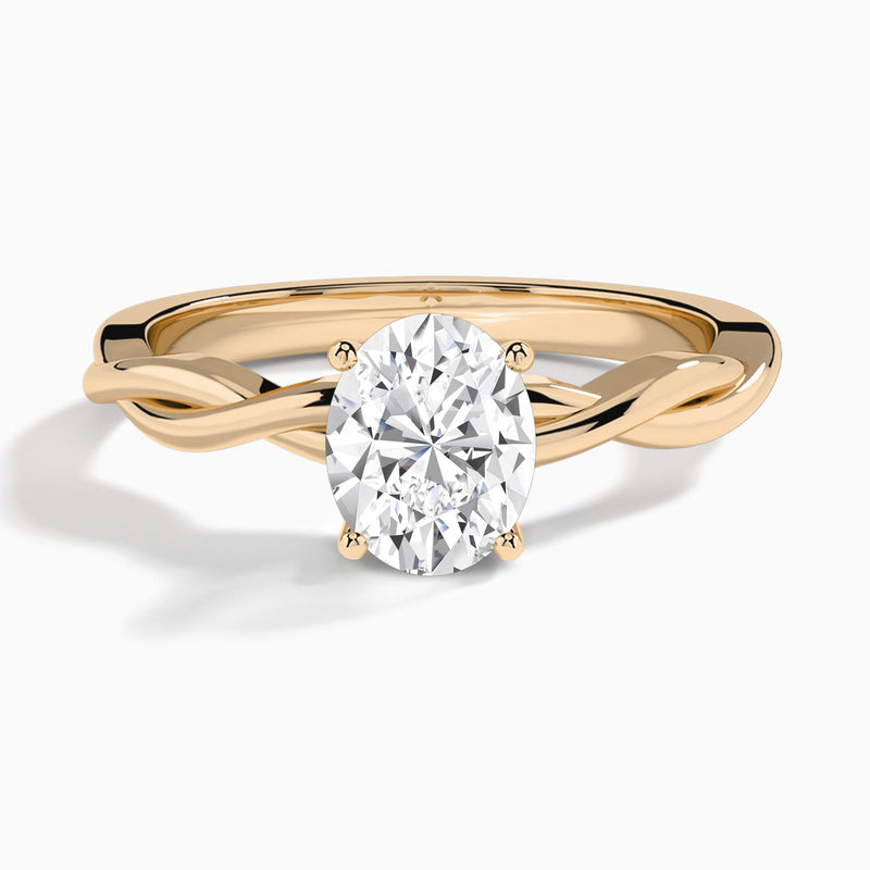 Oval Twisted Vine Lab Grown Diamond Engagement Ring In 14K Rose Gold - Lucenjuri