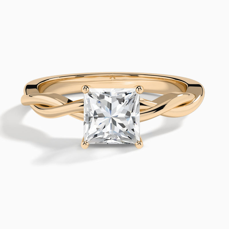 Princess Twisted Vine Lab Grown Diamond Engagement Ring In 14K Rose Gold - Lucenjuri
