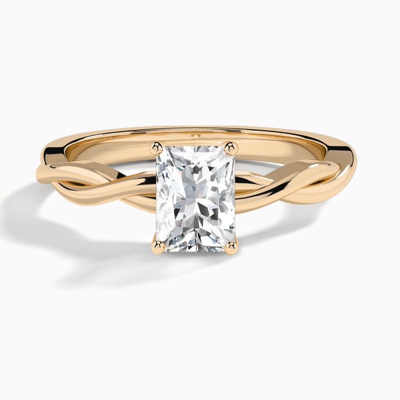 Radiant Twisted Vine Lab Grown Diamond Engagement Ring In 14K Rose Gold - Lucenjuri