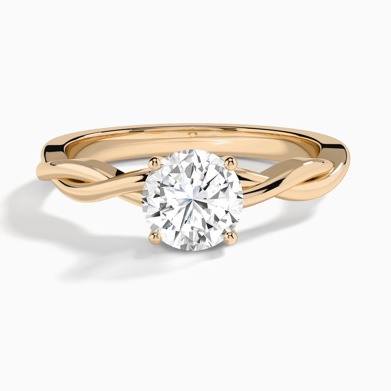Round Twisted Vine Lab Grown Diamond Engagement Ring In 14K Rose Gold - Lucenjuri