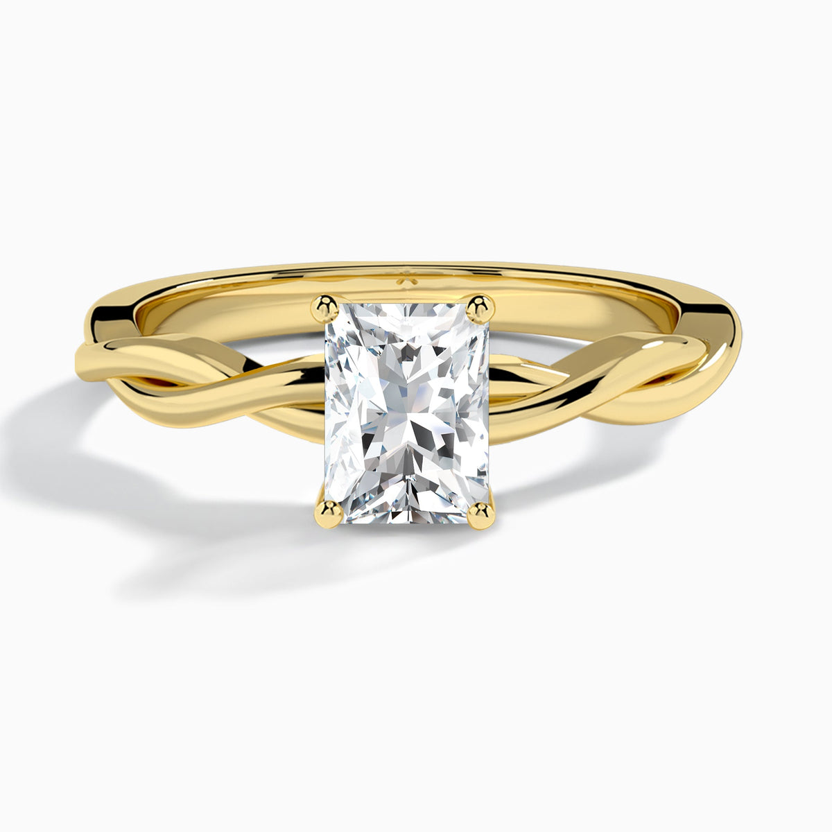 Radiant Twisted Vine Lab Grown Diamond Engagement Ring In 14K Yellow Gold - Lucenjuri