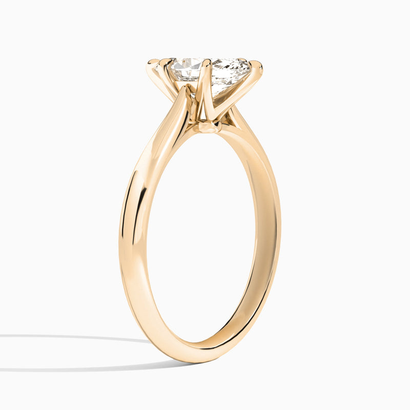 Marquise Lab Grown Diamond Solitaire Engagement Ring In 14K Rose Gold, Angle View