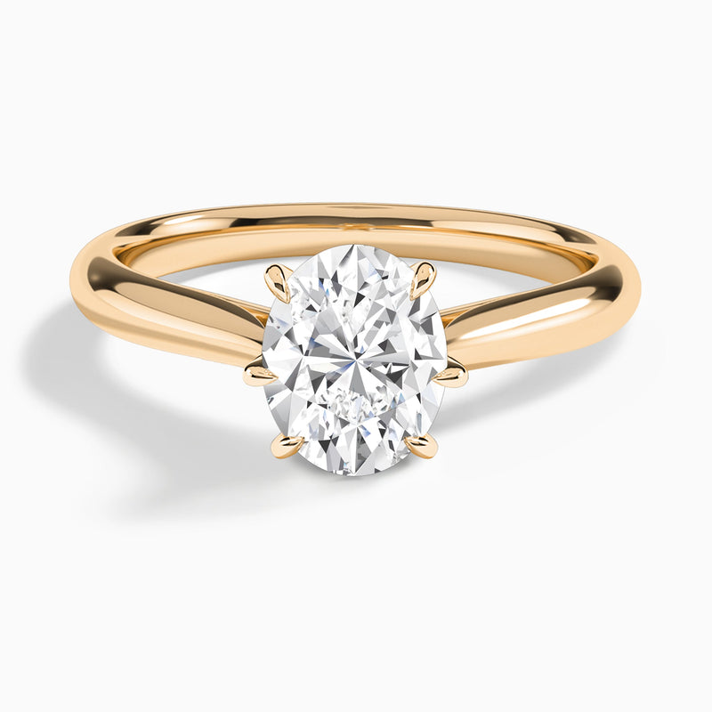 Oval Lab Grown Diamond Solitaire Engagement Ring In 14K Rose Gold - Lucenjuri