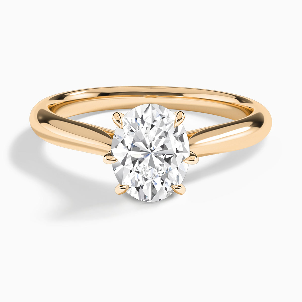 Oval Lab Grown Diamond Solitaire Engagement Ring In 14K Rose Gold - Lucenjuri