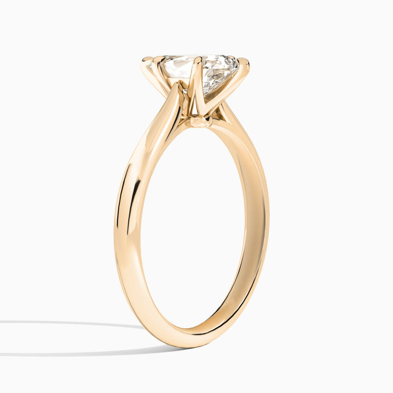 Pear Lab Grown Diamond Solitaire Engagement Ring In 14K Rose Gold, Angle View