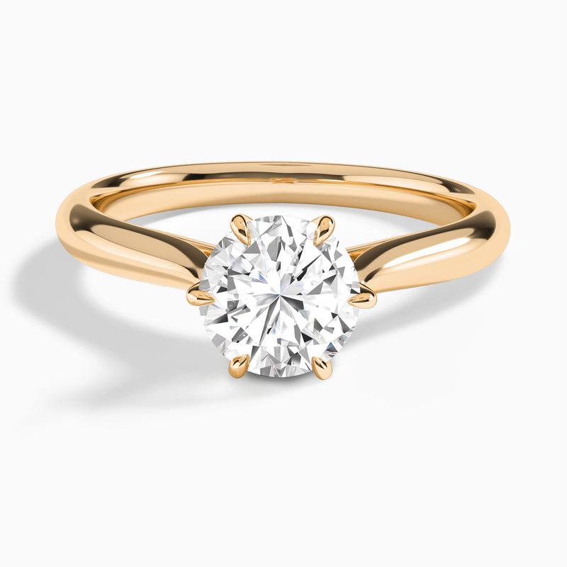Round Lab Grown Diamond Solitaire Engagement Ring In 14K Rose Gold - Lucenjuri