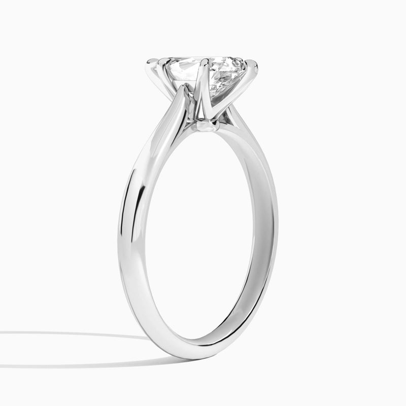 Pear Lab Grown Diamond Solitaire Engagement Ring In 14K White Gold, Angle View