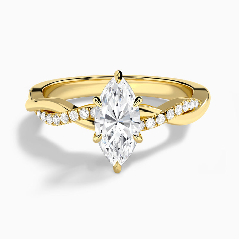 Accented Twisted Vine Diamond Engagement Ring