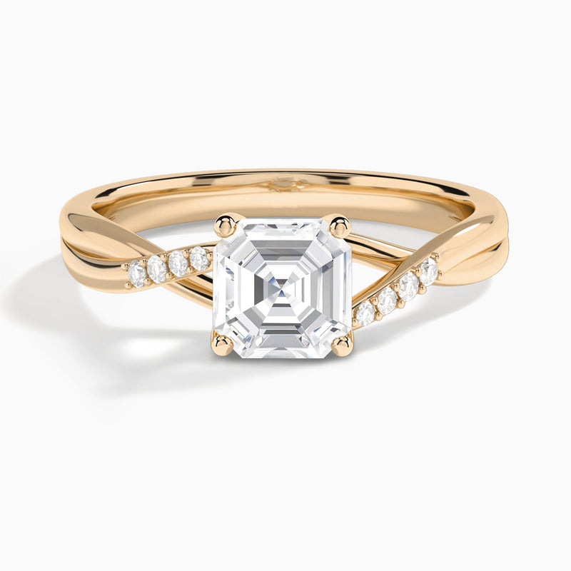 Asscher Cordelia Lab Grown Diamond Engagement Ring In 14K Rose Gold - Lucenjuri