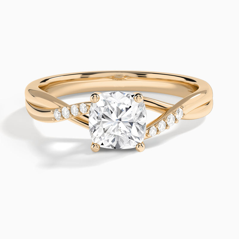 Cushion Cordelia Lab Grown Diamond Engagement Ring In 14K Rose Gold - Lucenjuri