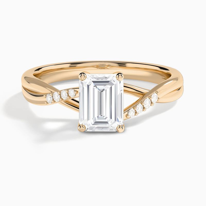 Emerald Cordelia Lab Grown Diamond Engagement Ring In 14K Rose Gold - Lucenjuri