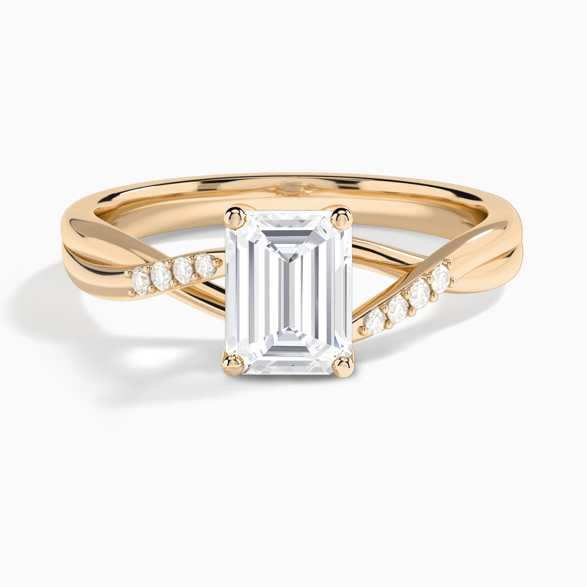 Emerald Cordelia Lab Grown Diamond Engagement Ring In 14K Rose Gold - Lucenjuri