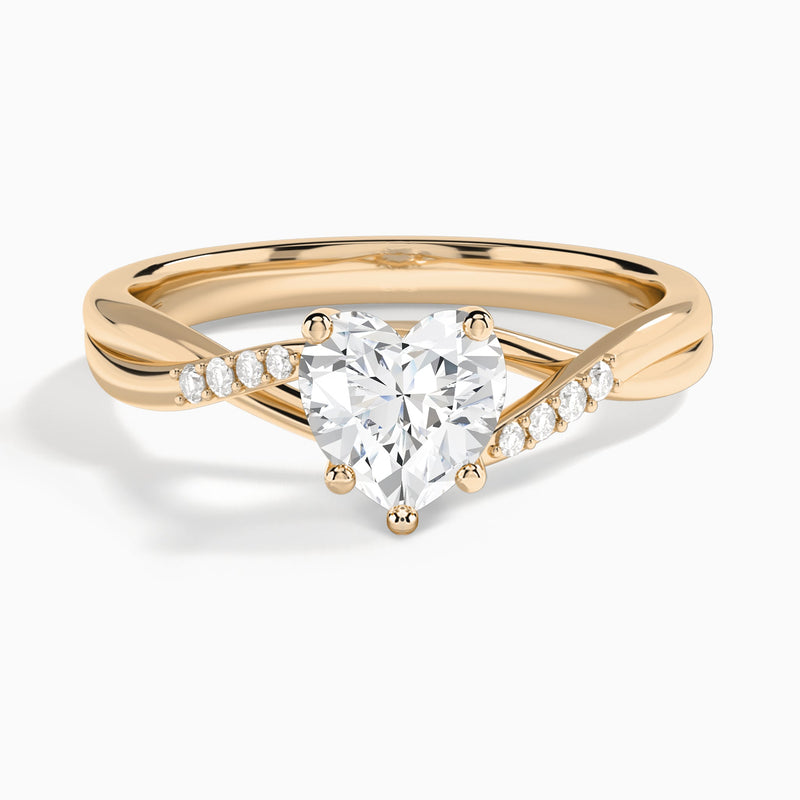 Heart Cordelia Lab Grown Diamond Engagement Ring In 14K Rose Gold - Lucenjuri