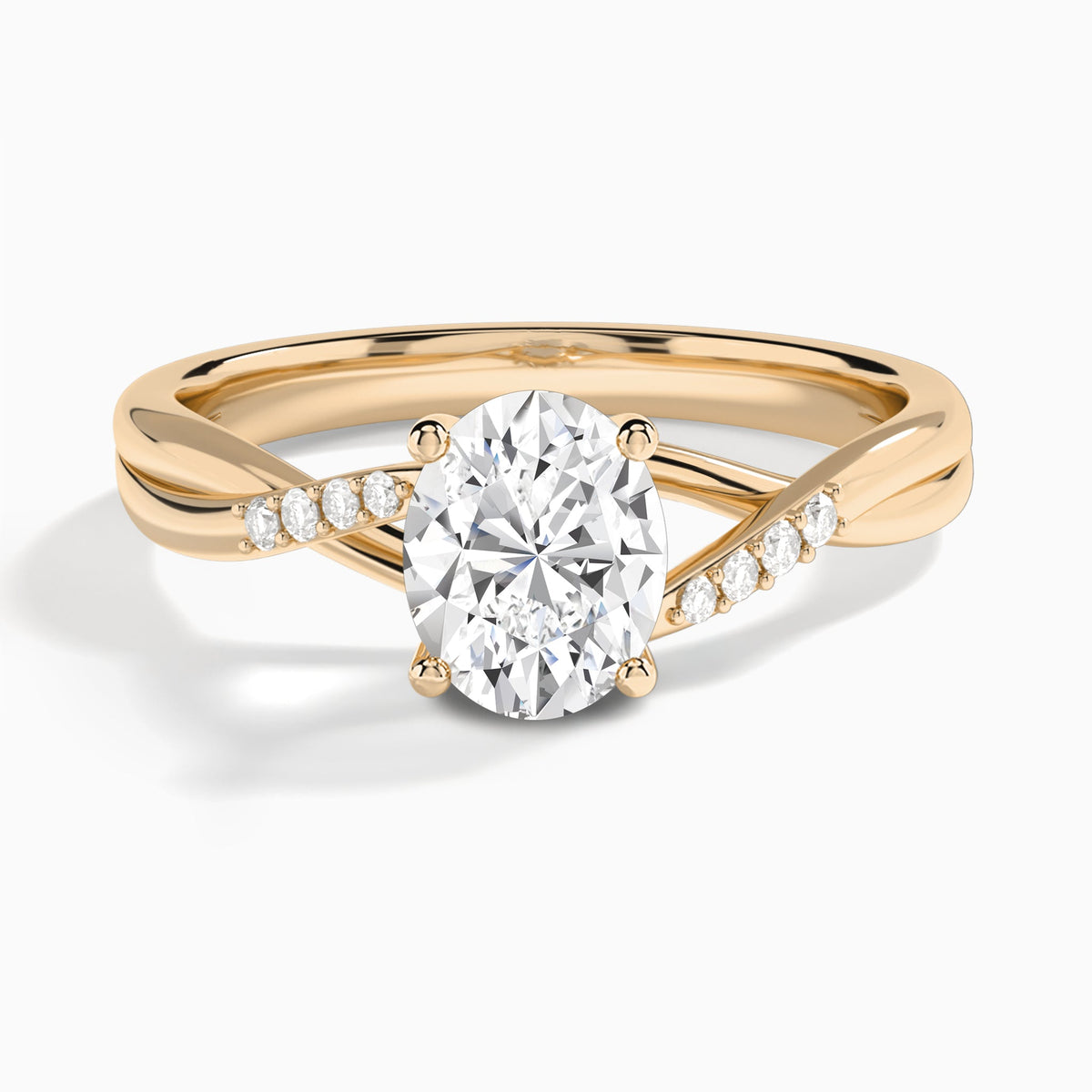 Oval Cordelia Lab Grown Diamond Engagement Ring In 14K Rose Gold - Lucenjuri
