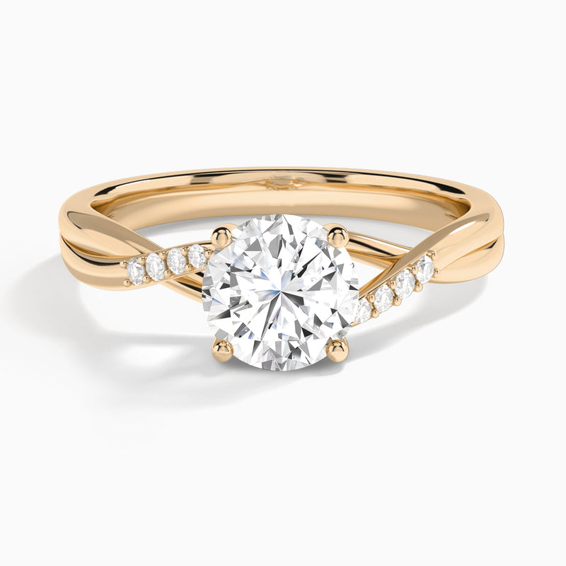 Round Cordelia Lab Grown Diamond Engagement Ring In 14K Rose Gold - Lucenjuri