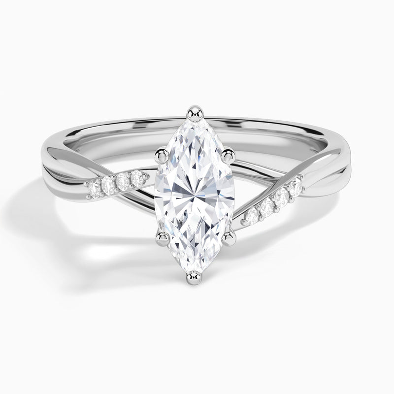 Marquise Cordelia Lab Grown Diamond Engagement Ring In 14K White Gold - Lucenjuri