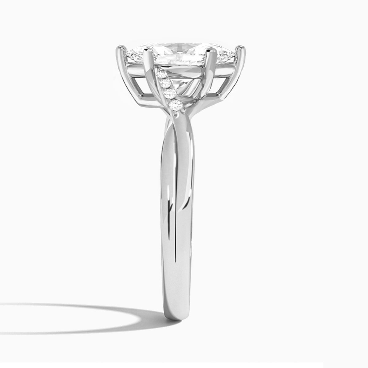 Marquise Cordelia Lab Grown Diamond Engagement Ring In 14K White Gold, Side View