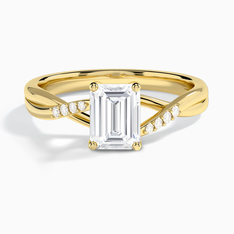 Emerald Cordelia Lab Grown Diamond Engagement Ring In 18K Yellow Gold - Lucenjuri
