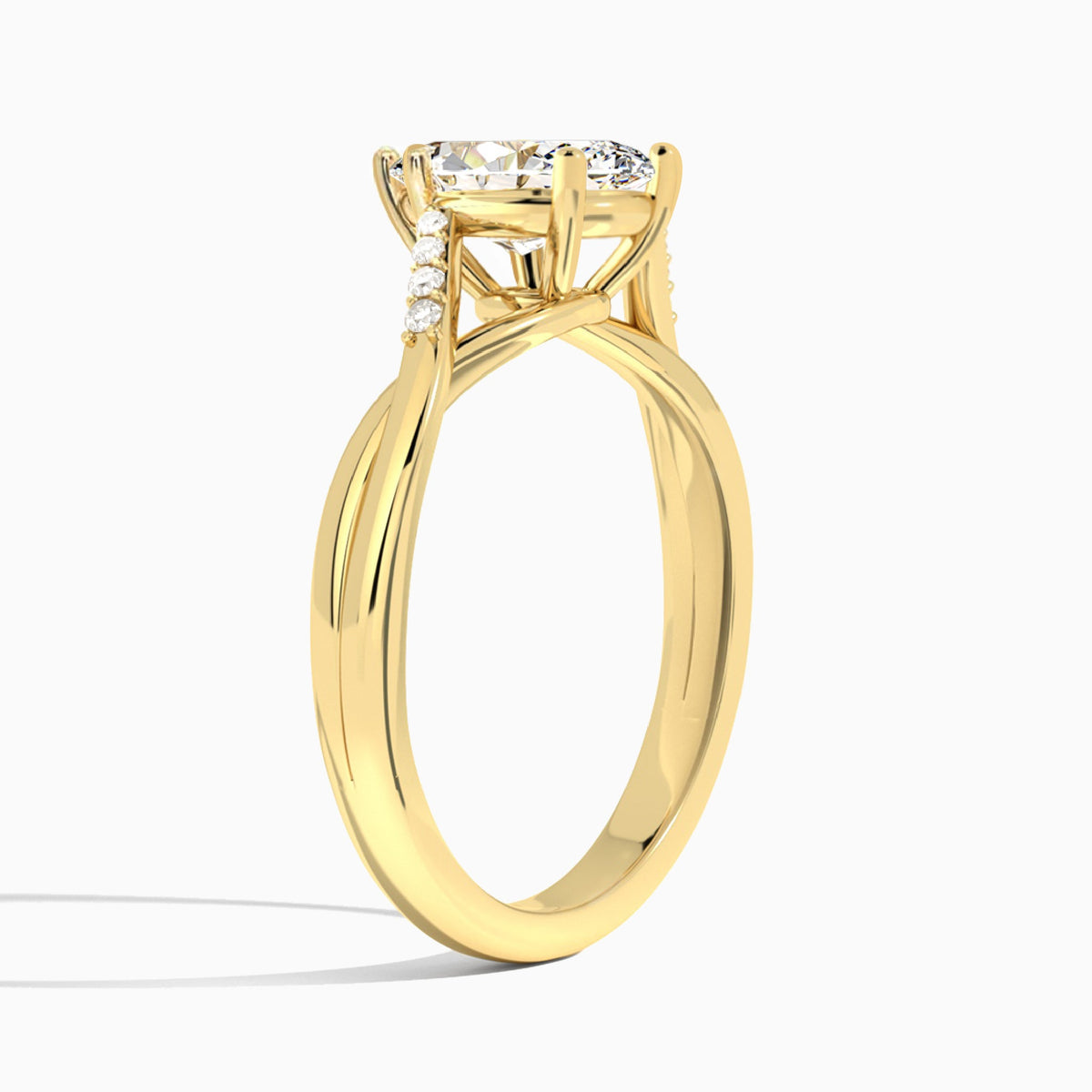 Marquise Cordelia Lab Grown Diamond Engagement Ring In 14K Yellow Gold, Angle View