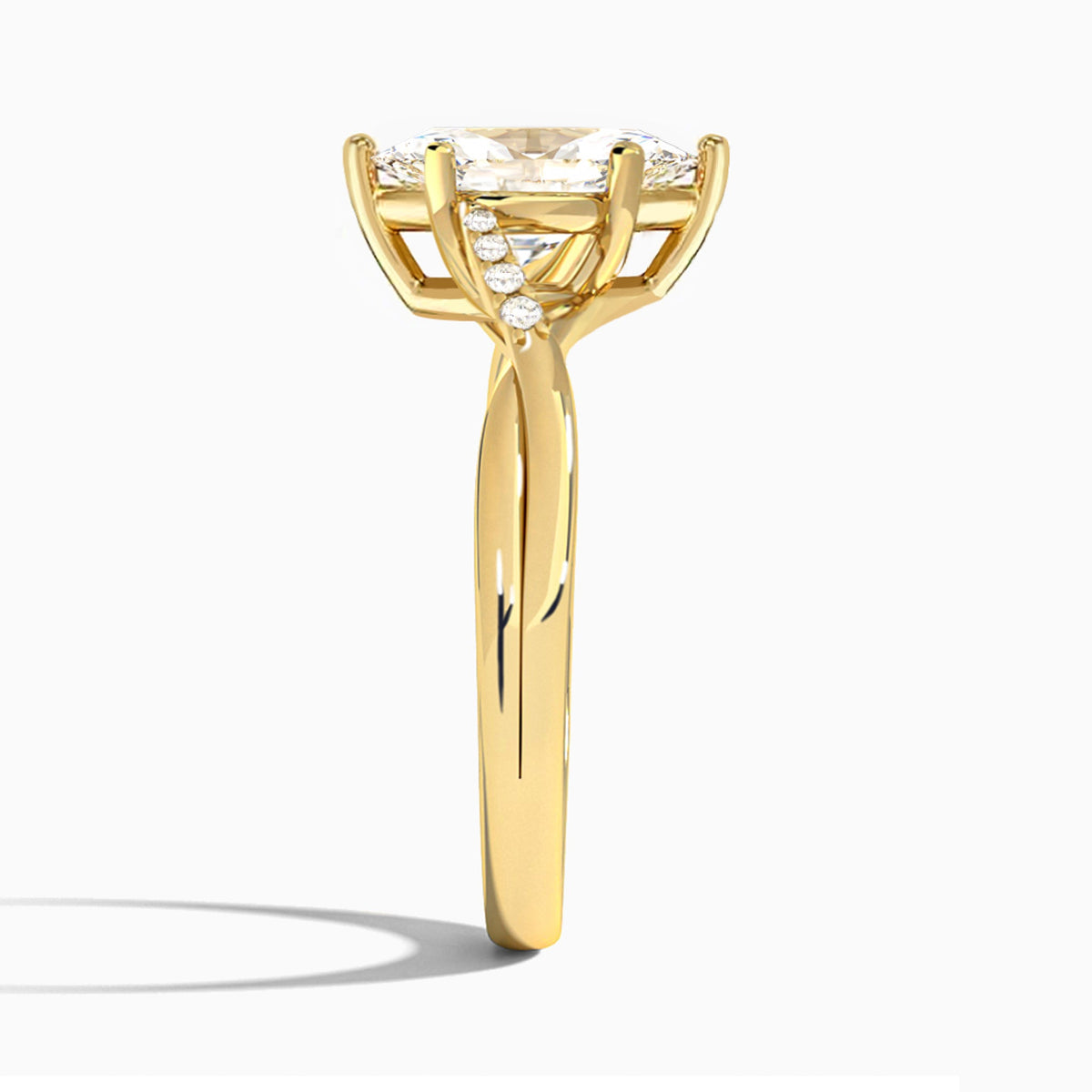 Marquise Cordelia Lab Grown Diamond Engagement Ring In 18K Yellow Gold, Side View