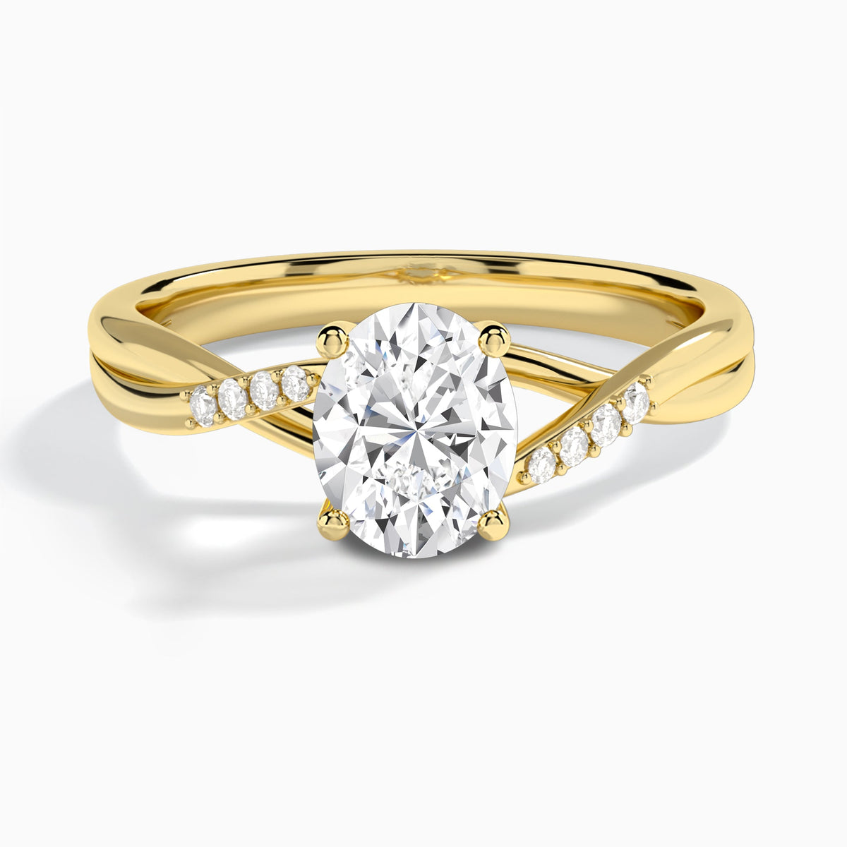 Oval Cordelia Lab Grown Diamond Engagement Ring In 14K Yellow Gold - Lucenjuri