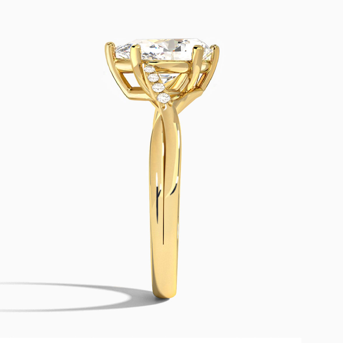 Pear Cordelia Lab Grown Diamond Engagement Ring In 18K Yellow Gold, Side View