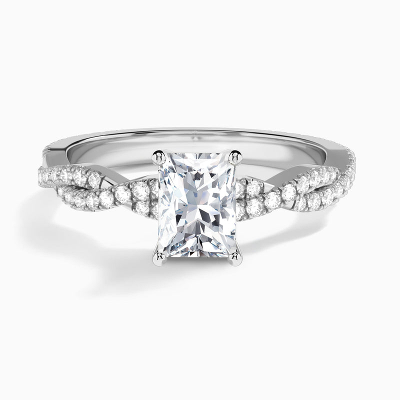 Radiant Luxe Twisted Vine Lab Grown Diamond Engagement Ring In Platinum - Lucenjuri