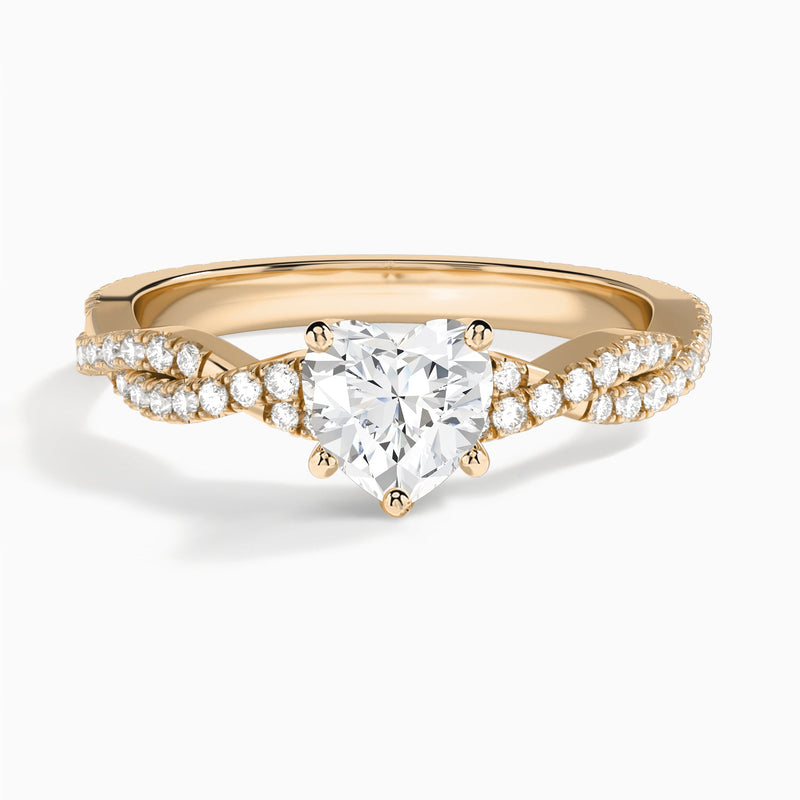 Heart Luxe Twisted Vine Lab Diamond Engagement Ring In 14K Rose Gold - Lucenjuri