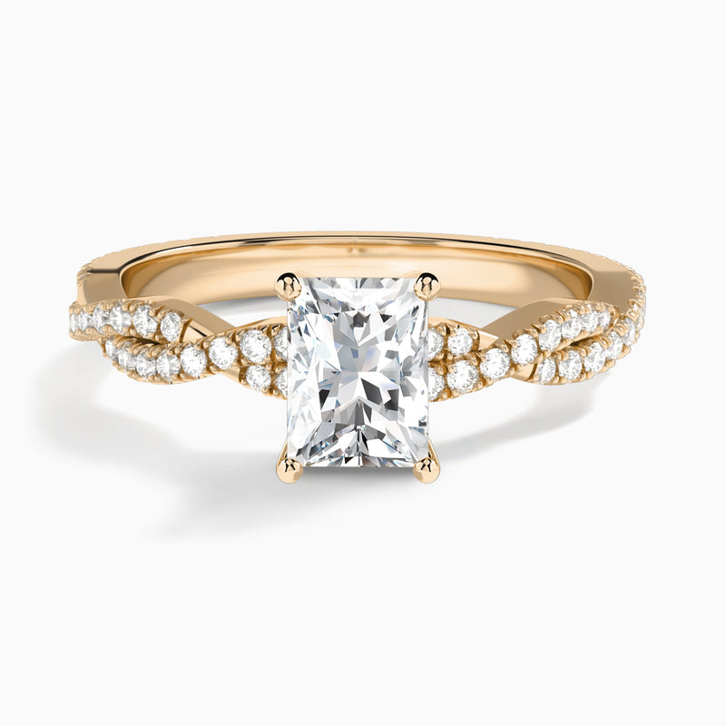 Radiant Luxe Twisted Vine Lab Diamond Engagement Ring In 14K Rose Gold - Lucenjuri