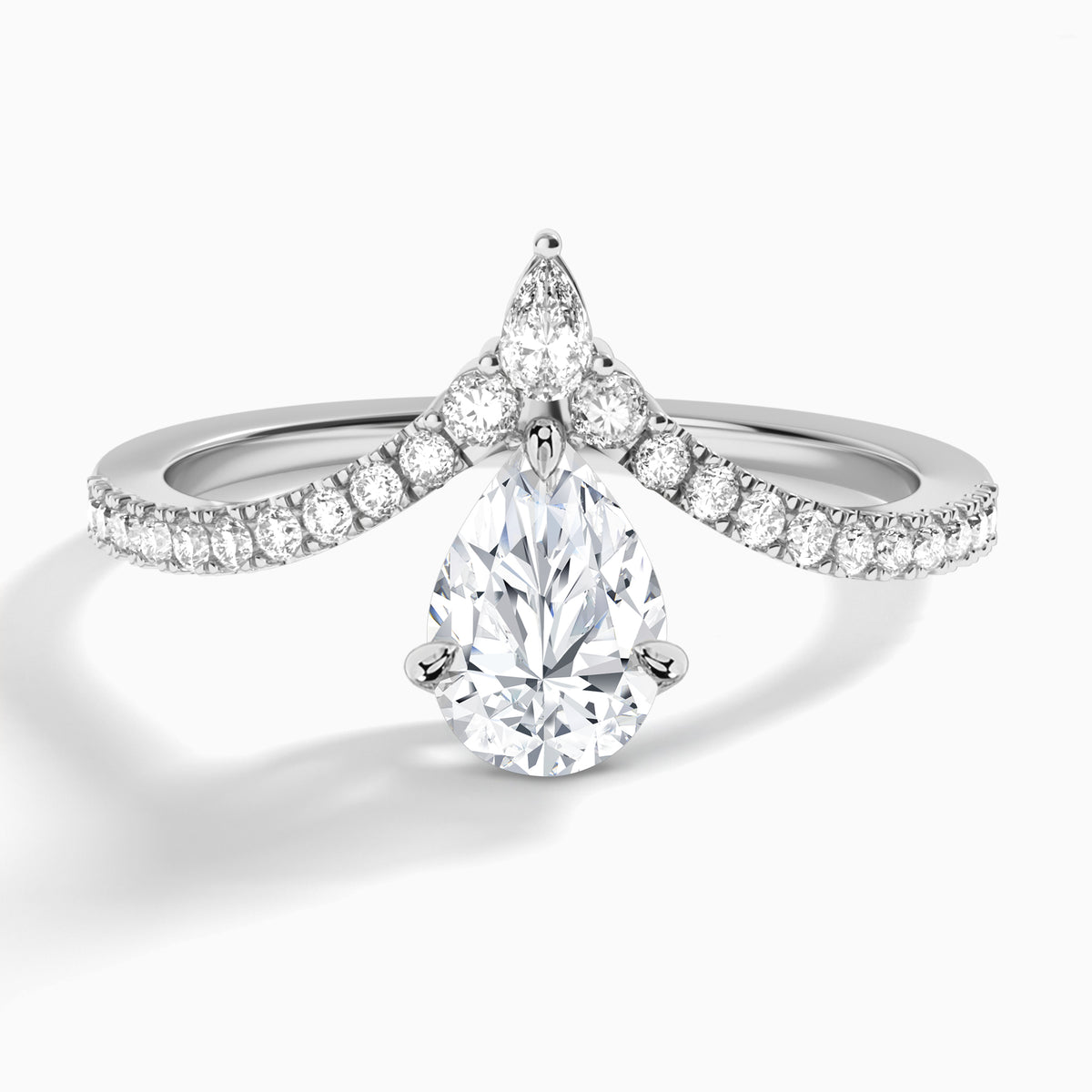 Pear Nova Lab Grown Diamond Engagement Ring In Platinum - Lucenjuri