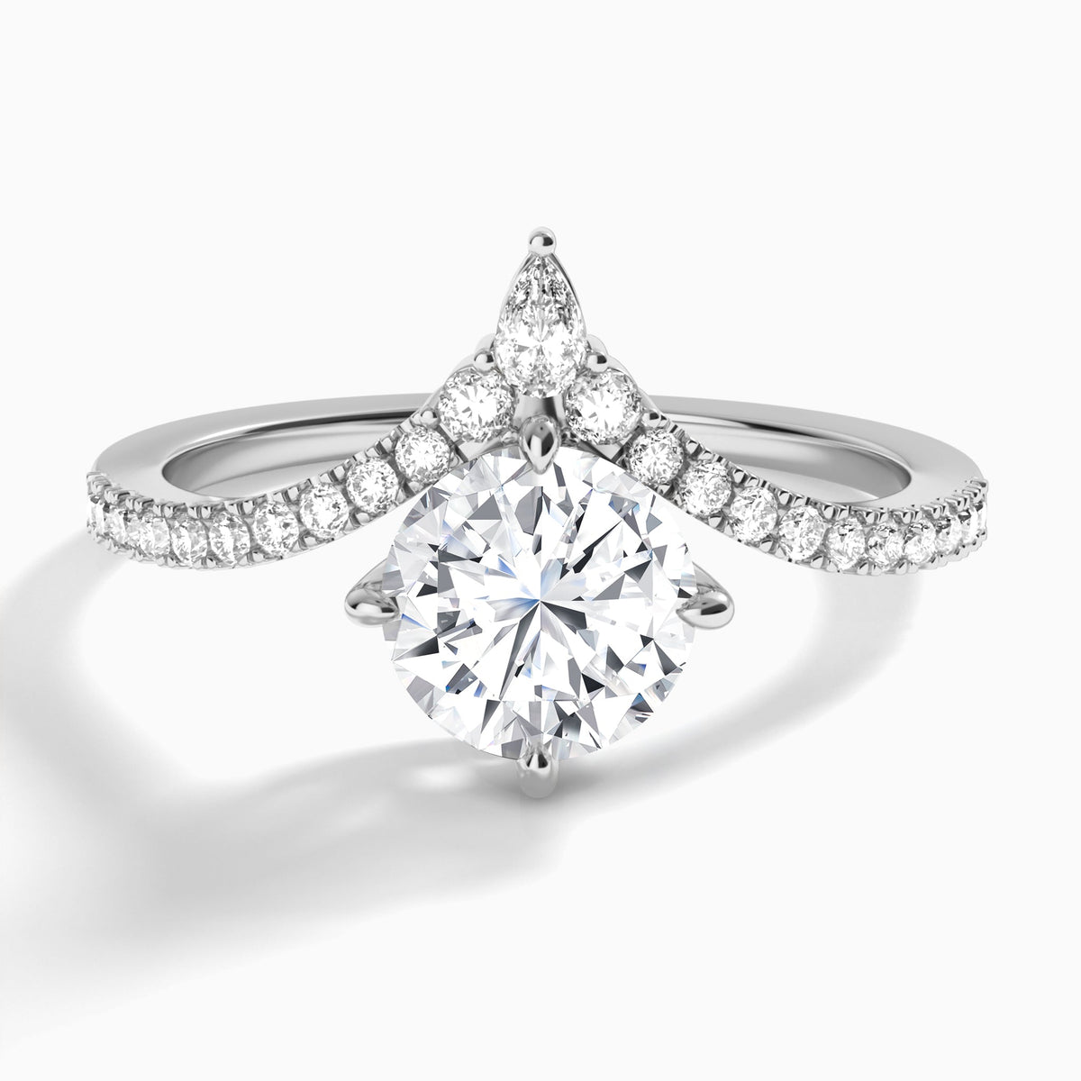 Round Nova Lab Grown Diamond Engagement Ring In Platinum - Lucenjuri