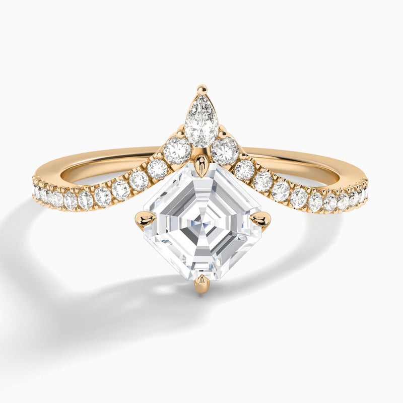 Asscher Nova Lab Grown Diamond Engagement Ring In 14K Rose Gold - Lucenjuri