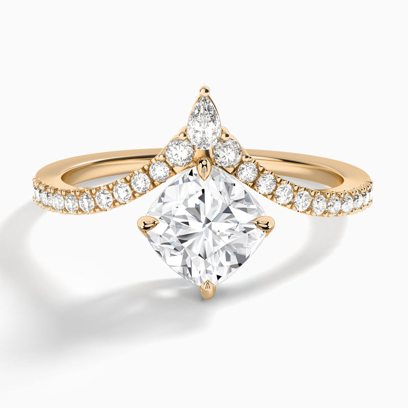 Cushion Nova Lab Grown Diamond Engagement Ring In 14K Rose Gold - Lucenjuri
