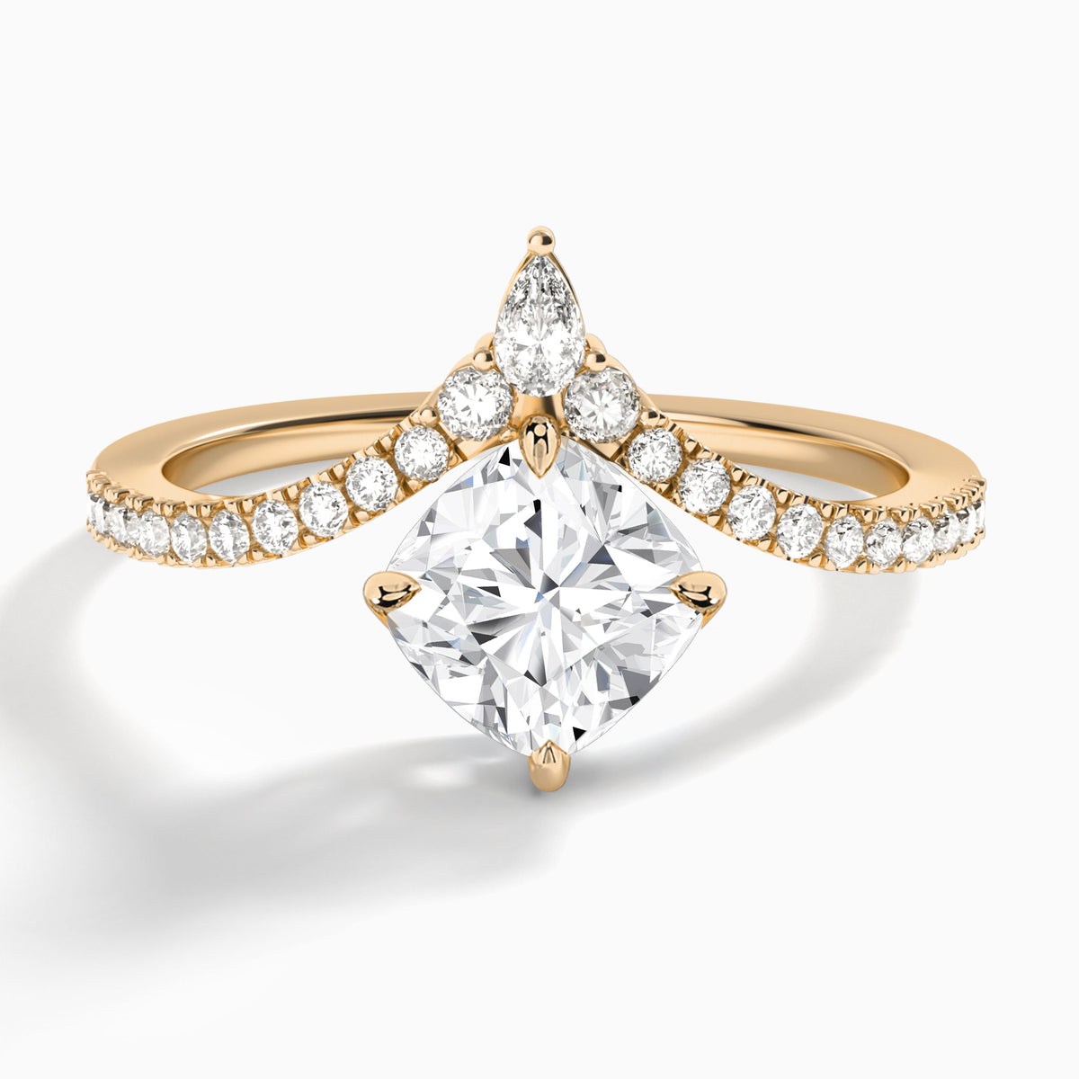 Cushion Nova Lab Grown Diamond Engagement Ring In 14K Rose Gold - Lucenjuri