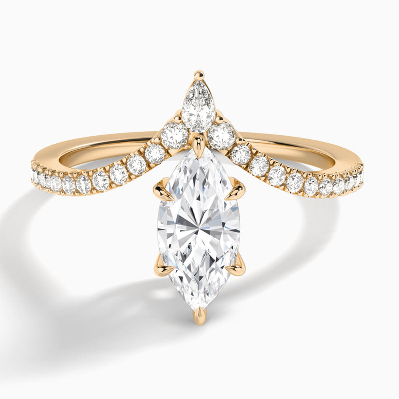Marquise Nova Lab Grown Diamond Engagement Ring In 14K Rose Gold - Lucenjuri
