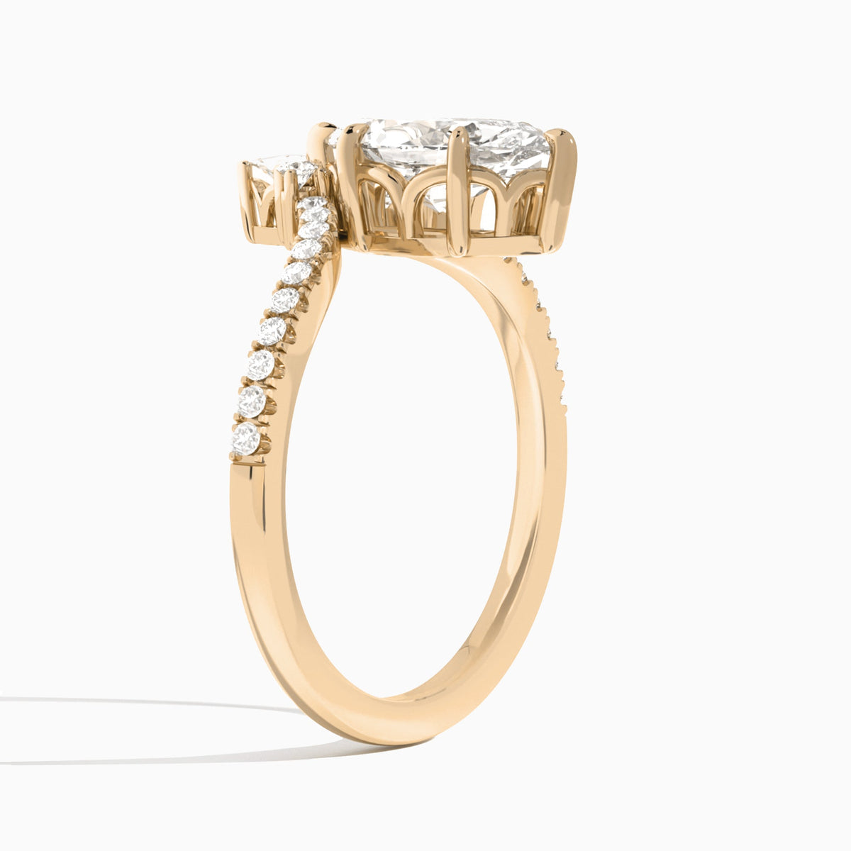 Marquise Nova Lab Grown Diamond Engagement Ring In 14K Rose Gold, Angle View