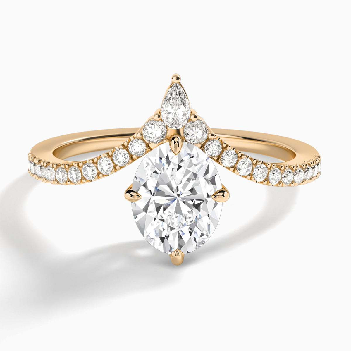 Oval Nova Lab Grown Diamond Engagement Ring In 14K Rose Gold - Lucenjuri