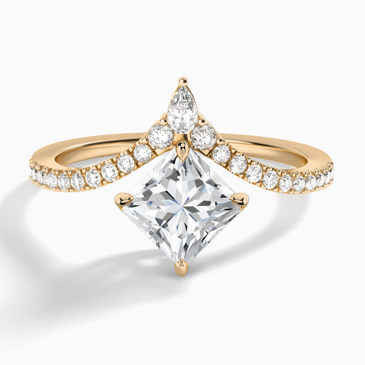 Princess Nova Lab Grown Diamond Engagement Ring In 14K Rose Gold - Lucenjuri