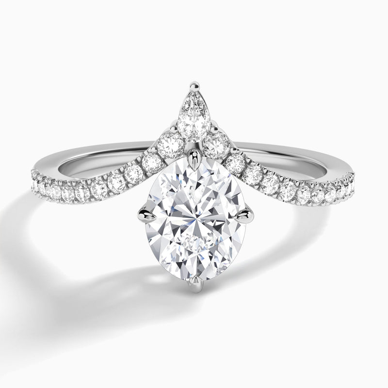 Oval Nova Lab Grown Diamond Engagement Ring In 14K White Gold - Lucenjuri