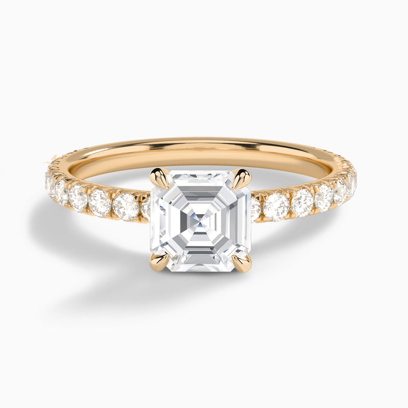 Asscher Artemis Lab Grown Diamond Engagement Ring In 14K Rose Gold - Lucenjuri