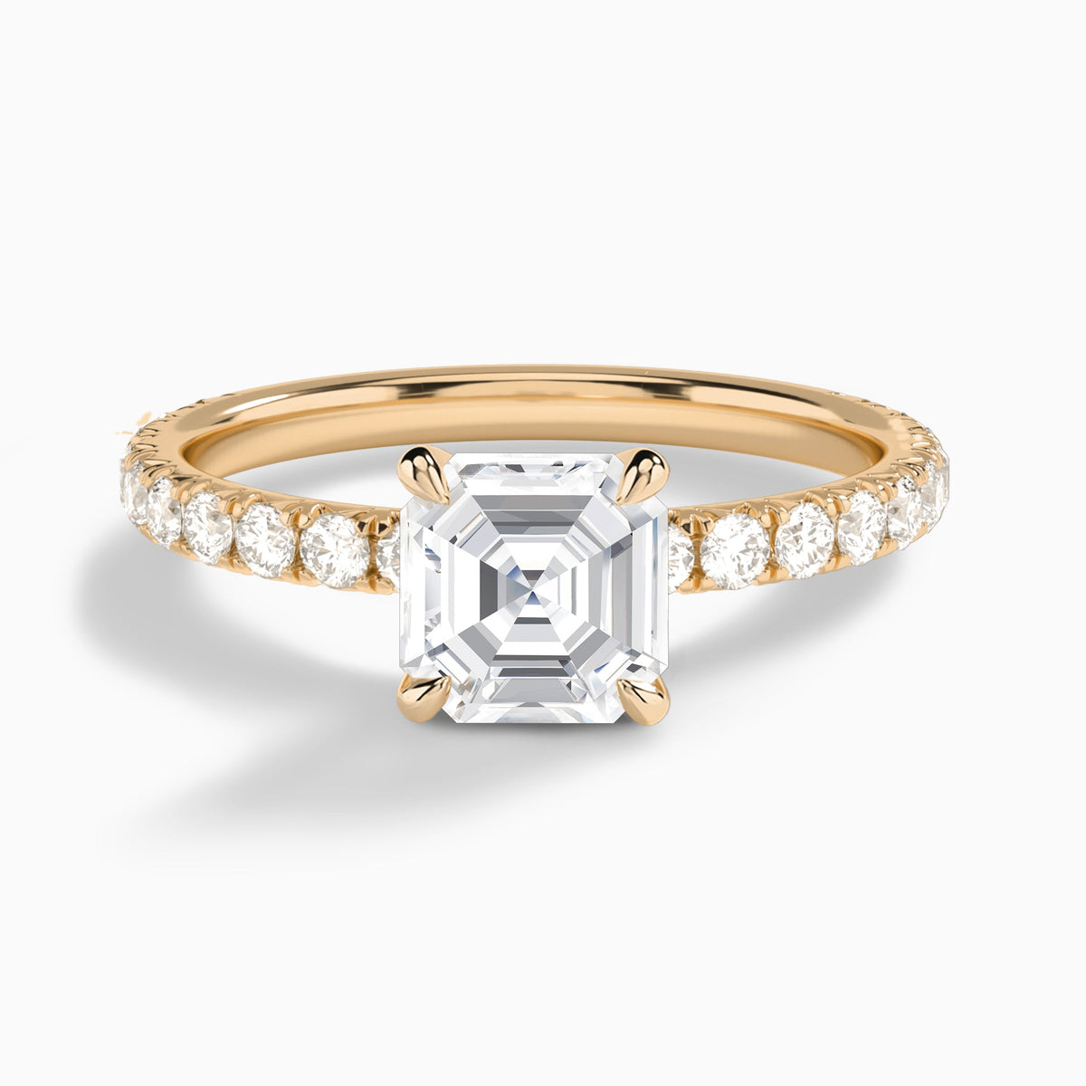 Asscher Artemis Lab Grown Diamond Engagement Ring In 14K Rose Gold - Lucenjuri